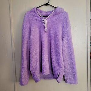 Fuzzy purple hoodie